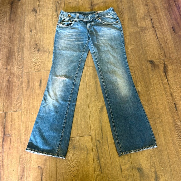VINTAGE AUTHENTIC GAS JEANS LOW RISE 100%COTTON BOOT CUT IN SIZE 27 WAIST - Picture 1 of 7